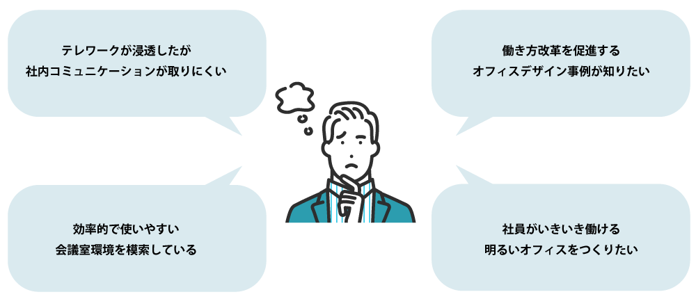 ハイブリッドワークのオフィスのお悩みありませんか？